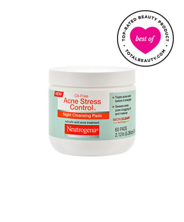 Best Drugstore Acne Product No. 8: Neutrogena Oil-Free Acne Stress Control Night Cleansing Pads, $7.49