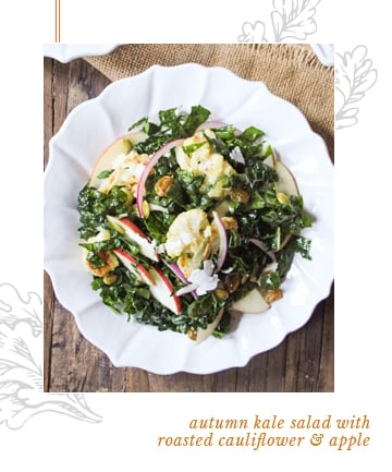 Autumn Kale Salad With Roasted Cauliflower and Apple