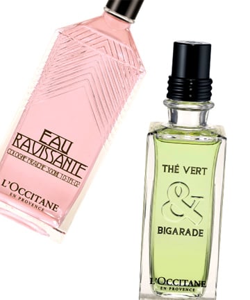 L'Occitane Eau Ravissante, $52, and thé Vert & Bigarade Eau de Toilette, $75