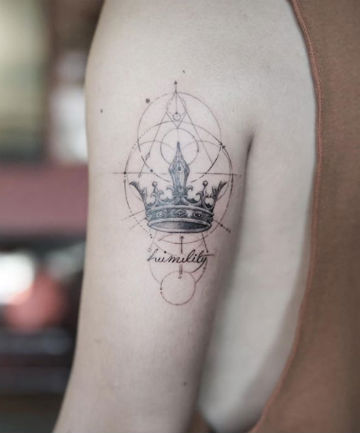 Geometric Crown Tattoo