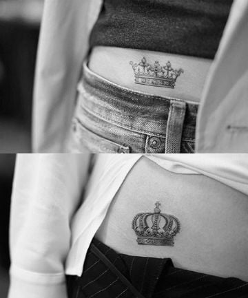 Hip Crown Tattoos