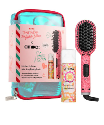 Amika Netflix 'To All the Boys I've Loved Before' Polished Perfection Mini Straightening Brush Set, $35