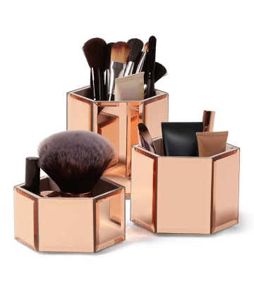 Beautify Rose Gold Hexagon Storage Pots, $22.99