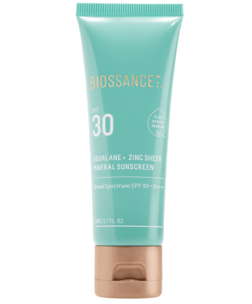 Biossance Squalane + Zinc Sheer Mineral Sunscreen SPF 30, $32