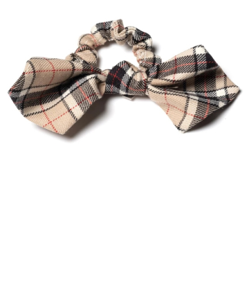 Dannijo Stella Beige Plaid Scrunchie, $60