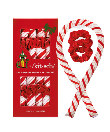 ELF x Kitsch Satin Heatless Curling Set Candy Cane, $20