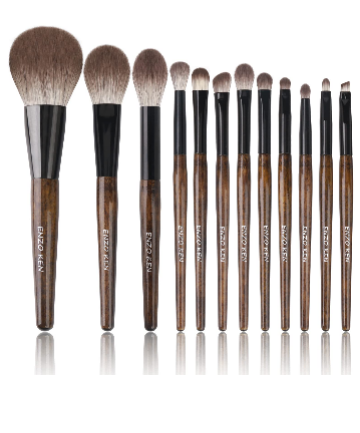 Enzo Ken Deluxe Natural Goat Hair Walnut Makeup Brush Set, $35.99