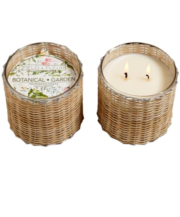 Field + Fleur Botanical Garden 2 Wick Handwoven Candle, $39.95