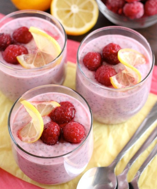 Raspberry and Lemon Chia Seed Pudding