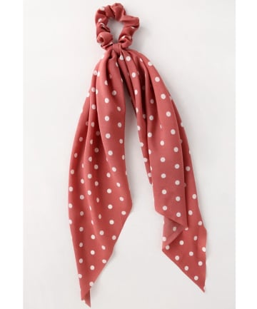 Lulus Soleil Rusty Rose Polka Dot Scarf Ponytail Holder, $10