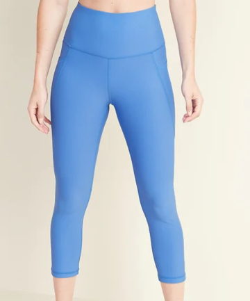 Old Navy High-Waisted Elevate Powersoft Side-Pocket Crop Leggings in Cornflower Blue, $37 