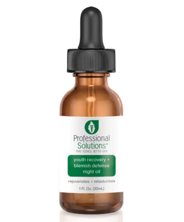 Professional Solutions Youth Recovery + Blemish Defense Night Oil, $46