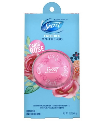 Secret Freshies Invisible Solid Antiperspirant Deodorant On-The-Go, $4.99