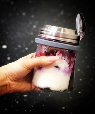 Simple berry and granola jar