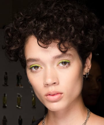 Splashy Green Lids at Christian Siriano