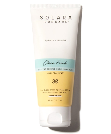 Solara Suncare Clean Freak Nutrient Boosted Daily Sunscreen Unscented, $28  