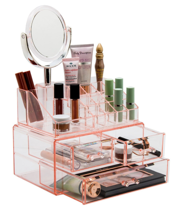 Sorbus Makeup Storage Organizer With Magnifying Mirror, $15.99