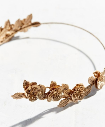 Urban Outfitters Golden Flower Halo Headband, $20