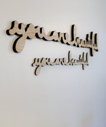 You Are Beautiful Cursive Wood, $25-$45