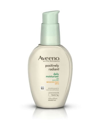 Best Drugstore Moisturizer No. 11: Aveeno Positively Radiant Daily Moisturizer Broad Spectrum SPF 30, $1