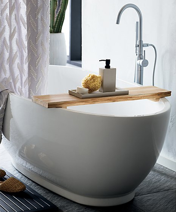 The Perfect Tub Tray: Live Edge Wood Bath Caddy, $79.95