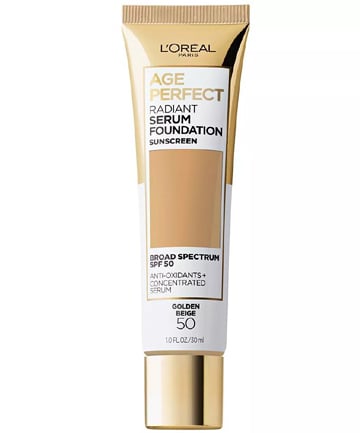 L'Oreal Paris Age Perfect Makeup Radiant Serum Foundation with SPF 50, $11.99