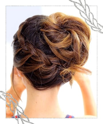 Braided Updo With a Messy Side Bun