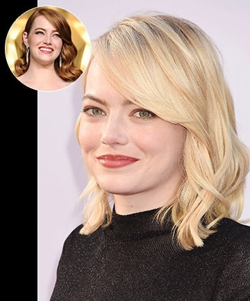 Emma Stone's Blonde Lob