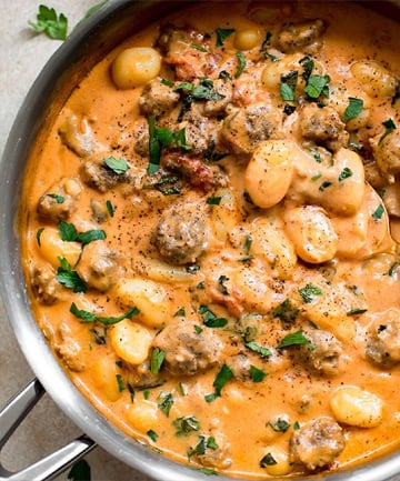 One Pan Creamy Gnocchi with Sausage