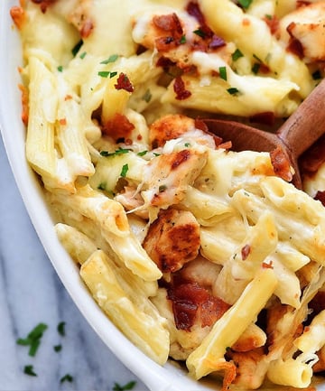 Chicken Bacon Ranch Baked Penne