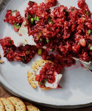 Orange and Cranberry Salsa With Cream Cheese and Crackers