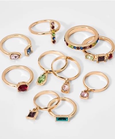 Wild Fable Rainbow 10 Piece Ring Set, $10