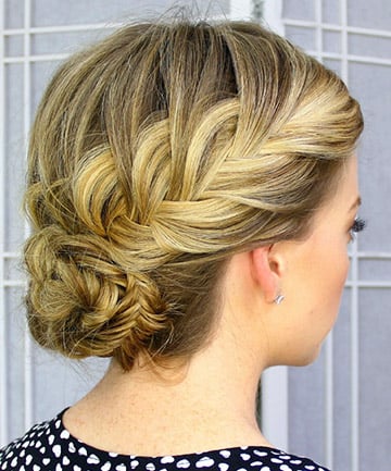 Fishtail French Braid Updo 