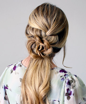 French Braid Flower Ponytail 