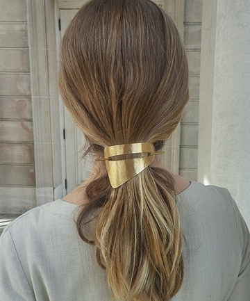 Geometric Golden Hair Barrette, $54