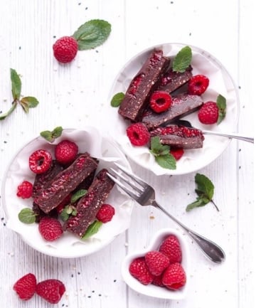 Vegan Chocolate Raspberry Bars