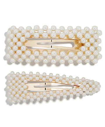 Baublebar Scarlett Pearl Set of 2 Hair Clips in Ivory, $28