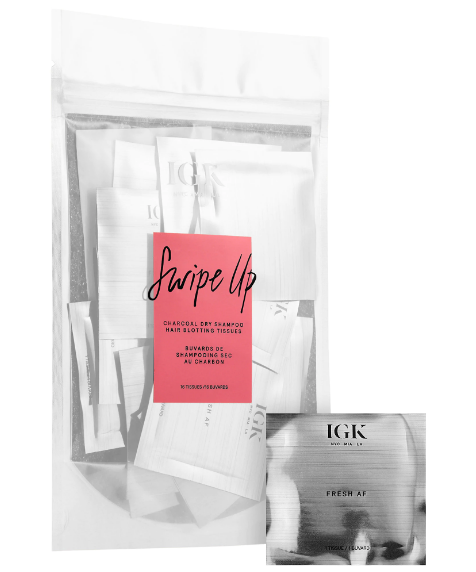 IGK Swipe Up Charcoal Dry Shampoo Hair Blotting Tissues, $18