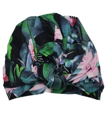 Louvelle Dahlia Shower Cap in Hyper Paradise, $40