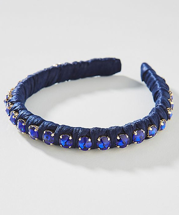 Anthropologie Rachel Embellished Headband in Navy, $18