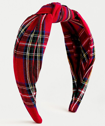 J.Crew Turban Knot Headband in Red Stewart Tartan, $30