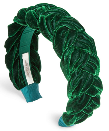 Jennifer Behr Lorelei Headband in Forest, $298