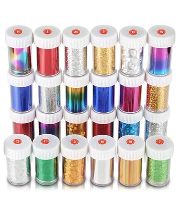 Teenitor 24 Color Starry Sky Stars Nail Foil Transfer Sticker, $9