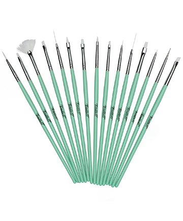 Twinkled T Mint Coco Nail Art 15 Pc Brush Set, $7