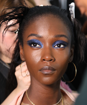 Cobalt Blue Graphic Lids at LaQuan Smith