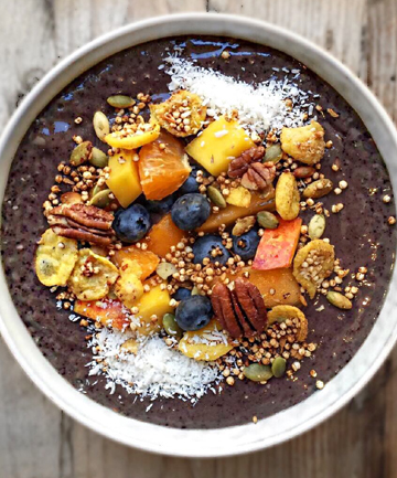 Chocolate Oat Milk Blueberry Bowl