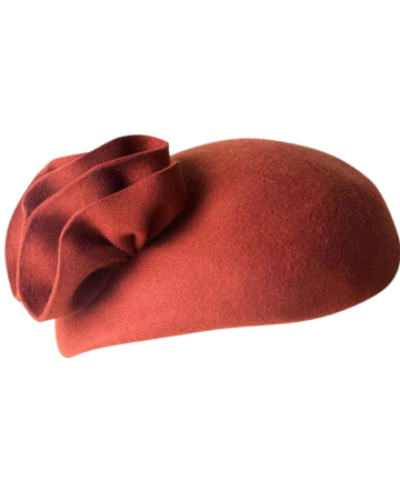 Bride Lily Vintage Wool Cocktail Flower Tea Party Hat in Orange Fascinator, $43.99