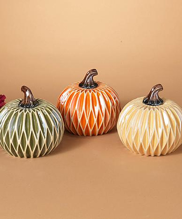 Dolomite Harvest Pumpkins with Diamond Design, $59.99