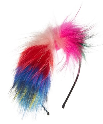 Bari Lynn Rainbow Royal Fox Fur Headband, $33