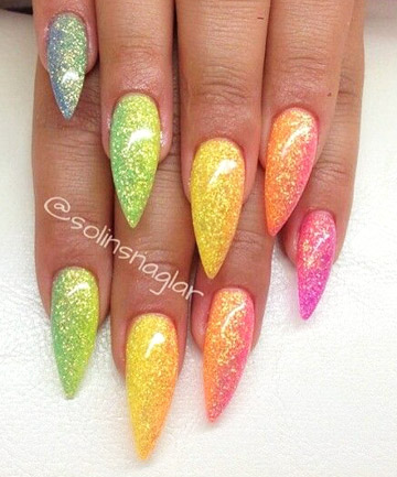 Rainbow Nails: Standout Stilettos